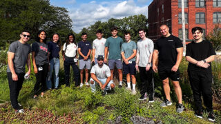 Group photo of Albany Medical College students and staff during the Day of Service.