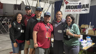 Group photo of Ironman Lake Placid 2024 Albany Medical Center Team.