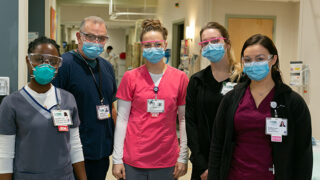 Health care team masked during pandemic outbreak