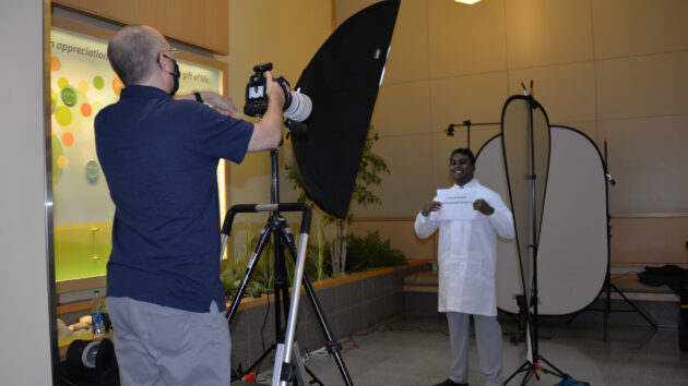 Albany Med residents having photos taken