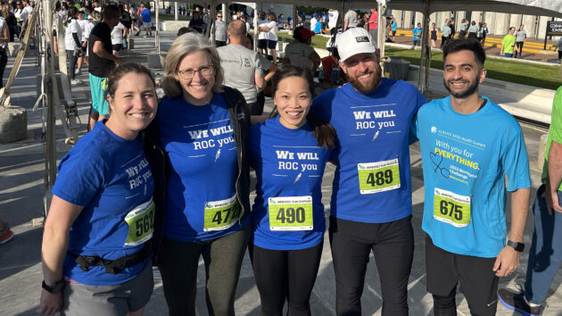 Anesthesia residents participating in a race