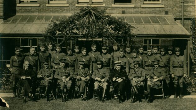 A group of military members standing for a group portrait